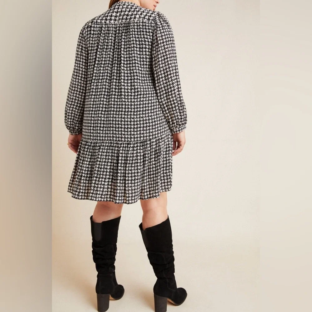 Anthropologie Maeve Sterling Houndstooth Tunic Dress - Picture 2 of 9